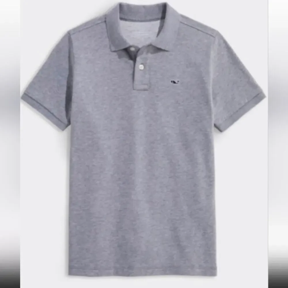 Vineyard Vines Youth XL Gray Pique Cotton Polo
